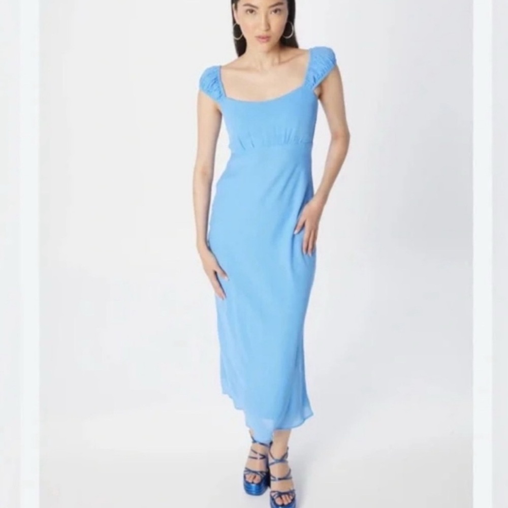 Abercrombie & Fitch Cornflower Blue Midi Dress